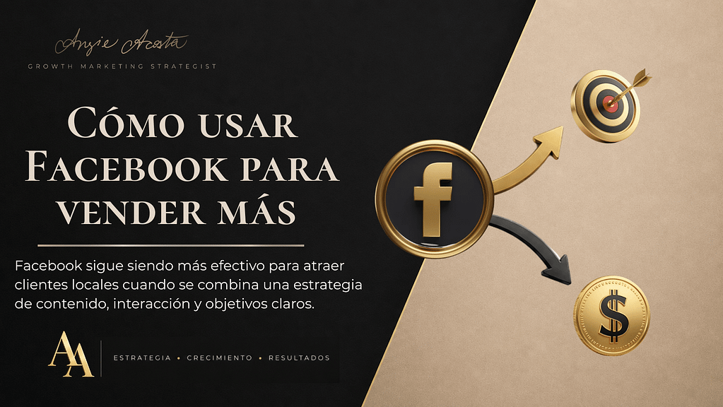 Emprendedora gestionando la página de Facebook de un pequeño negocio desde una computadora para atraer clientes y aumentar las ventas mediante una estrategia de marketing digital.