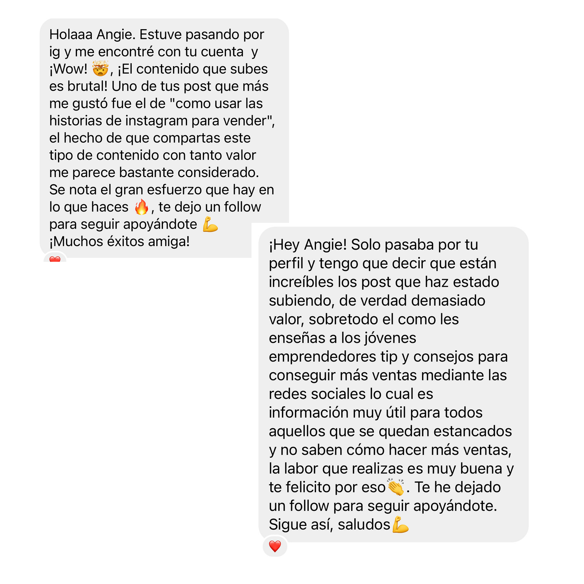testimonios parte uno captura de pantalla de instagram