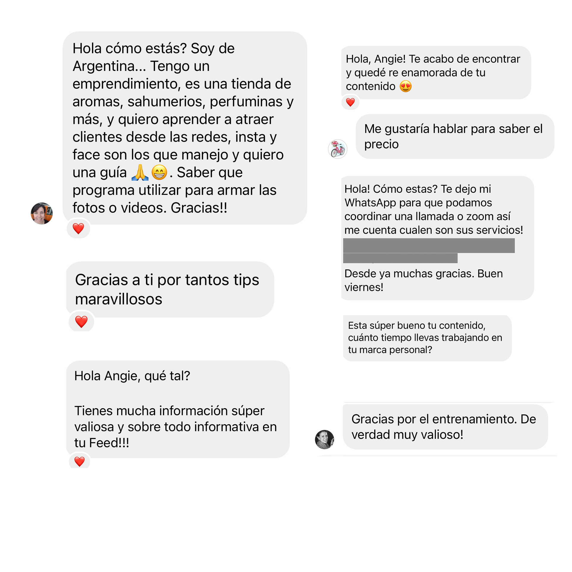 Capturas de pantallas testimonios 2